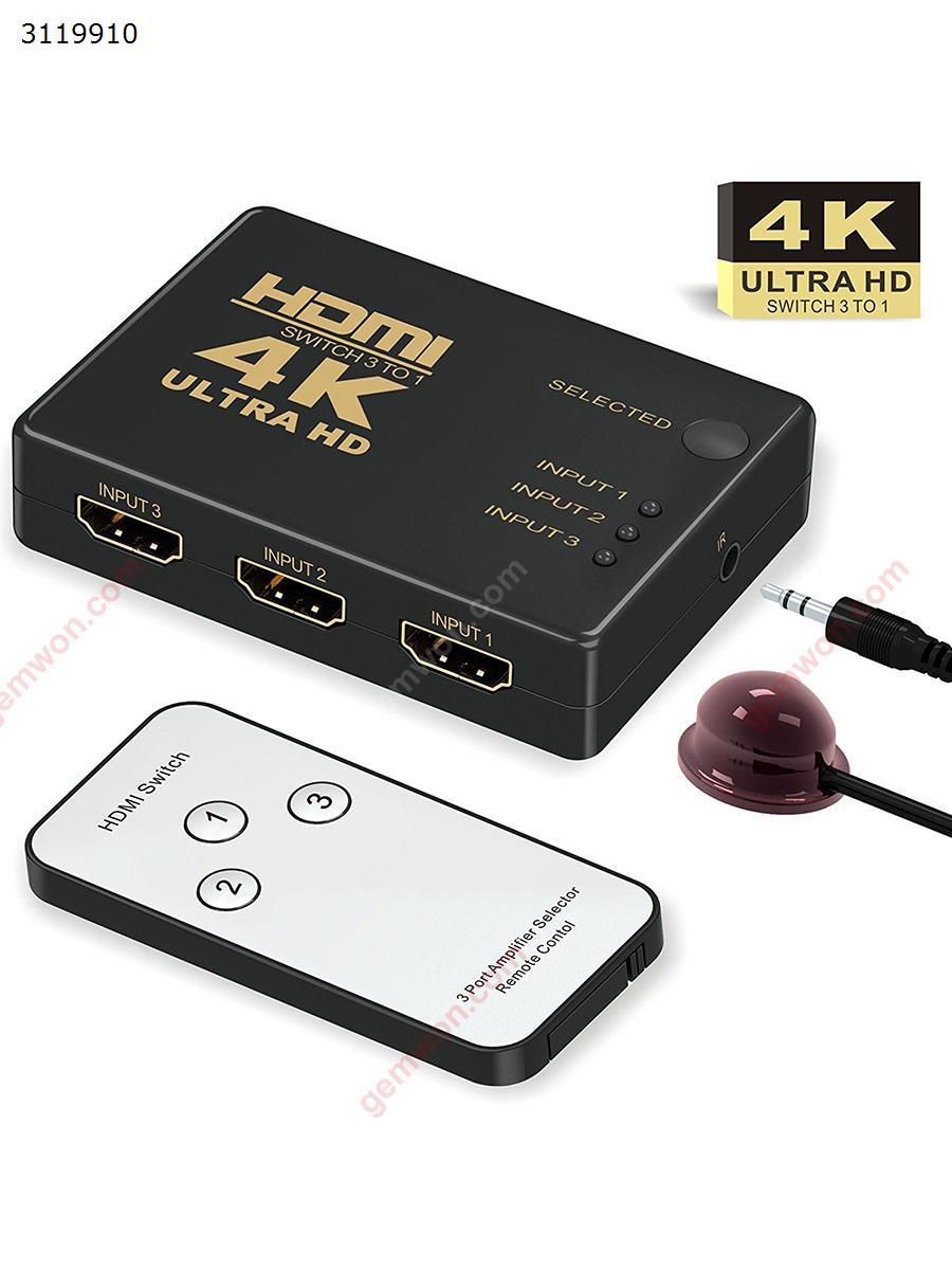 Picture of HDMI Switch 4k,GANA Intelligent 3-Port HDMI Switcher,splitter, Supports 4K, Full HD1080p, 3D with IR Remote